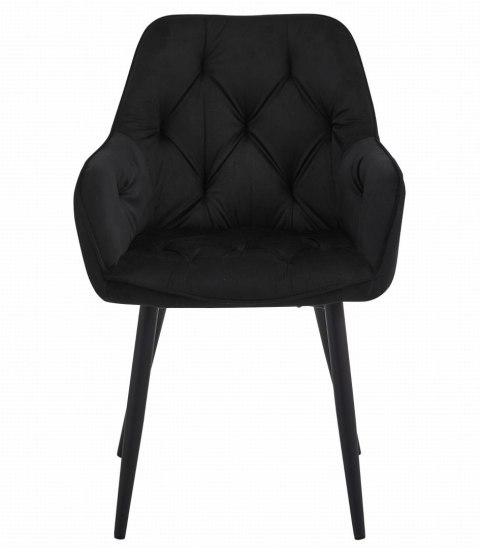 Krzesło JORK - czarny aksamit / nogi czarne x 1