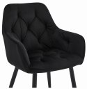 Krzesło JORK - czarny aksamit / nogi czarne x 1