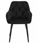 Krzesło JORK - czarny aksamit / nogi czarne x 2