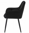 Krzesło JORK - czarny aksamit / nogi czarne x 2