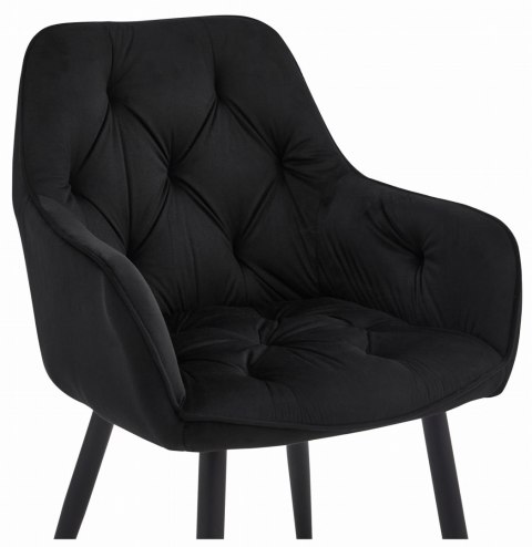 Krzesło JORK - czarny aksamit / nogi czarne x 2