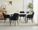 Krzesło JORK - czarny aksamit / nogi czarne x 2
