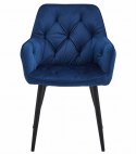 Krzesło JORK - granat aksamit / nogi czarne x 1