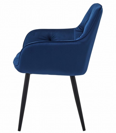 Krzesło JORK - granat aksamit / nogi czarne x 1