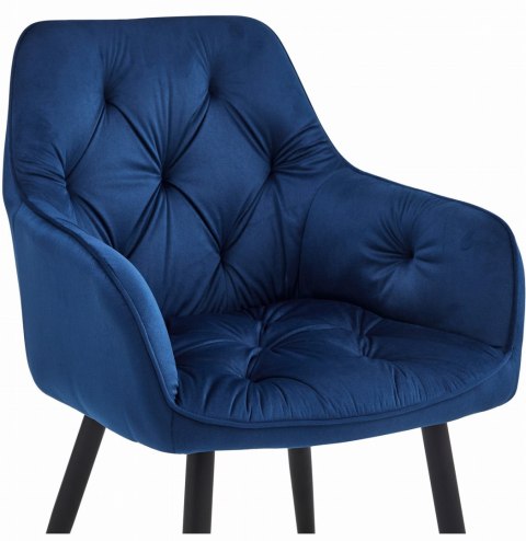 Krzesło JORK - granat aksamit / nogi czarne x 2