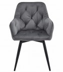 Krzesło JORK360 - ciemny szary aksamit / nogi czarne x 1