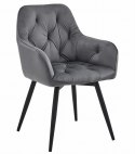 Krzesło JORK360 - ciemny szary aksamit / nogi czarne x 2