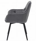 Krzesło JORK360 - ciemny szary aksamit / nogi czarne x 2