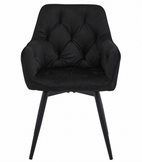 Krzesło JORK360 - czarny aksamit / nogi czarne x 1