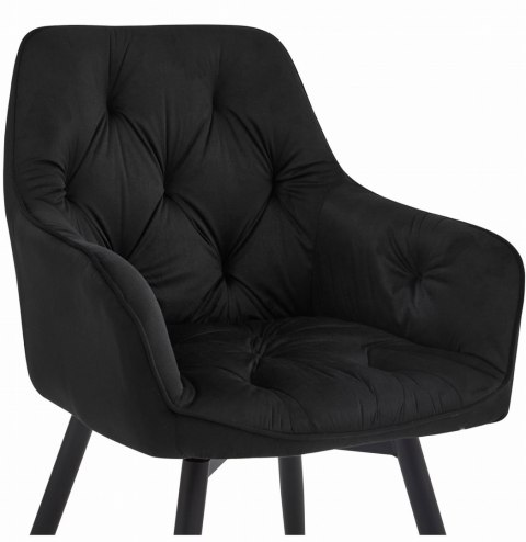 Krzesło JORK360 - czarny aksamit / nogi czarne x 2