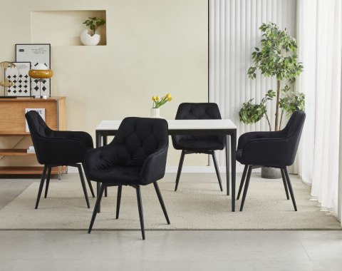 Krzesło JORK360 - czarny aksamit / nogi czarne x 2