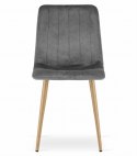 Krzesło LAVA - ciemny szary aksamit / nogi kolor drewna x 4