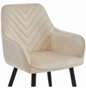 Krzesło NANA - beż aksamit / nogi czarne x 1