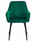 Krzesło NANA - ciemna zieleń aksamit / nogi czarne x 1