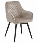 Krzesło NANA360 - ciemny beż aksamit / nogi czarne x 1