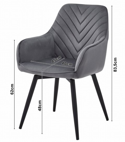 Krzesło NANA360 - ciemny beż aksamit / nogi czarne x 1