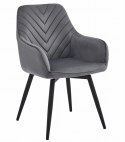 Krzesło NANA360 - ciemny szary aksamit / nogi czarne x 1