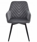 Krzesło NANA360 - ciemny szary aksamit / nogi czarne x 1