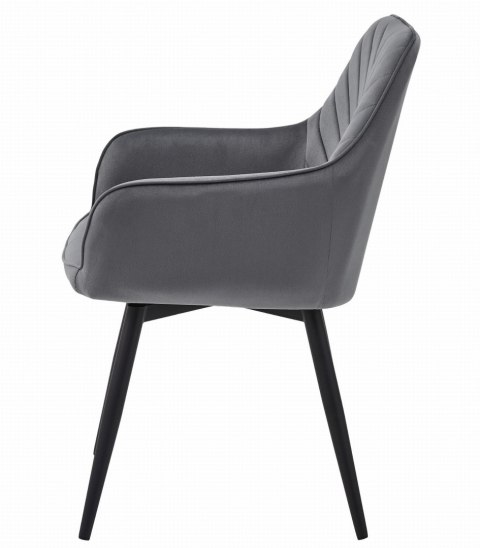 Krzesło NANA360 - ciemny szary aksamit / nogi czarne x 1