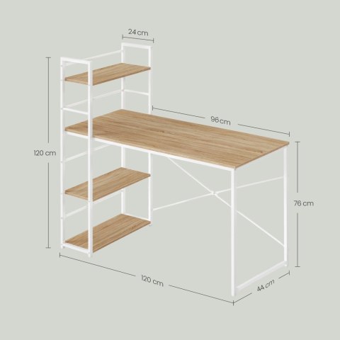 Biurko Komputerowe MAX 4.0 - sonoma / nogi białe