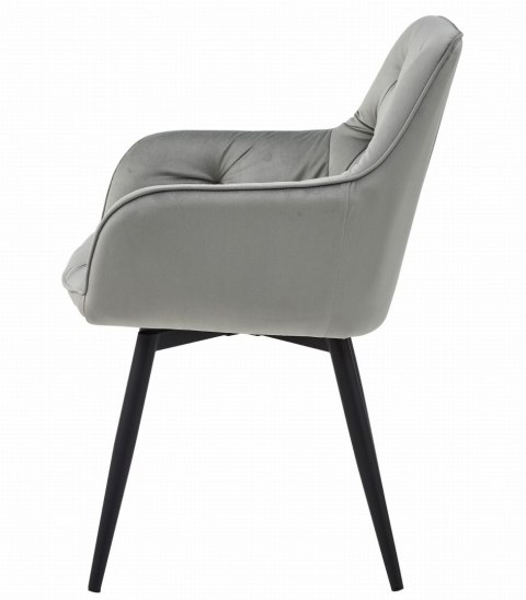 Krzesło JORK360 - aksamit srebrno-szary / nogi czarne x 2