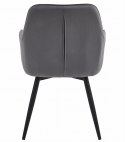 Krzesło JORK360 - ciemny szary aksamit / nogi czarne x 2
