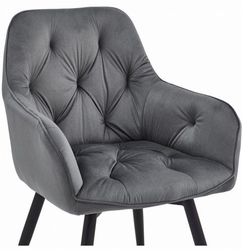 Krzesło JORK360 - ciemny szary aksamit / nogi czarne x 2