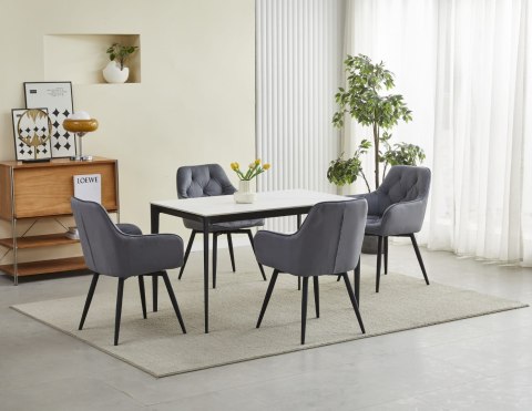 Krzesło JORK360 - ciemny szary aksamit / nogi czarne x 2