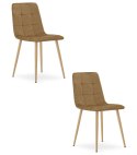 Krzesło KARA - brązowy aksamit / nogi kolor drewna x 2