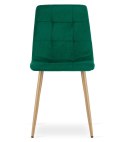 Krzesło KARA - ciemna zieleń aksamit / nogi kolor drewna x 3