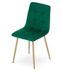Krzesło KARA - ciemna zieleń aksamit / nogi kolor drewna x 3