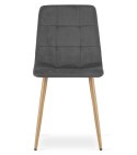 Krzesło KARA - ciemny szary aksamit / nogi kolor drewna x 1
