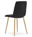 Krzesło KARA - czarny aksamit / nogi kolor drewna x 3