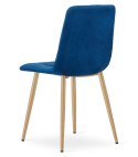 Krzesło KARA - granat aksamit / nogi kolor drewna x 3