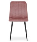 Krzesło LAVA - różowy aksamit / nogi czarne x 1