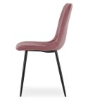 Krzesło LAVA - różowy aksamit / nogi czarne x 4