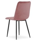 Krzesło LAVA - różowy aksamit / nogi czarne x 4