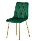 Krzesło LIBRA - ciemna zieleń aksamit / nogi kolor złoty x 4