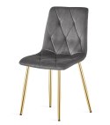 Krzesło LIBRA - ciemny szary aksamit / nogi kolor złoty x 4