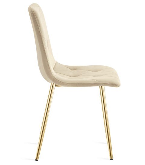 Krzesło LIBRA - jasny beż aksamit / nogi kolor złoty x 1