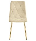Krzesło LIBRA - jasny beż aksamit / nogi kolor złoty x 2