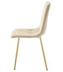 Krzesło LIBRA - jasny beż aksamit / nogi kolor złoty x 2