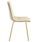 Krzesło LIBRA - jasny beż aksamit / nogi kolor złoty x 4
