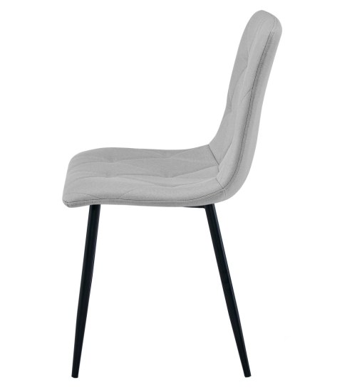 Krzesło LIBRA - jasny szary materiał / nogi czarne x 2