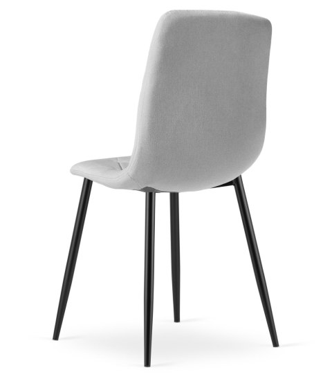 Krzesło LIBRA - jasny szary materiał / nogi czarne x 2