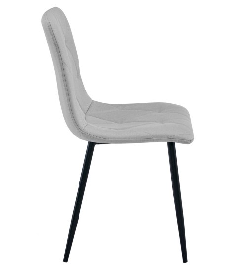 Krzesło LIBRA - jasny szary materiał / nogi czarne x 2