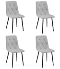 Krzesło LIBRA - jasny szary materiał / nogi czarne x 4