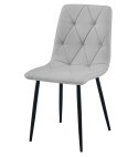 Krzesło LIBRA - jasny szary materiał / nogi czarne x 4