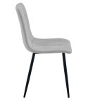 Krzesło LIBRA - jasny szary materiał / nogi czarne x 4