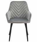 Krzesło NANA - aksamit srebrno-szary / nogi czarne x 2